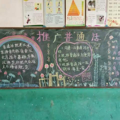 高庄小学推广普通话，做好文明人，用文明语送一片真情