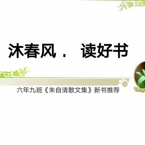 沐春风·读好书--六年九班《朱自清散文集》新书推荐