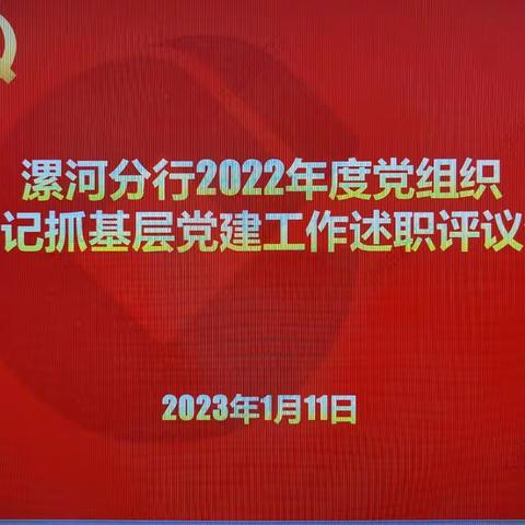 漯河分行召开2022年度党组织书记抓基层党建工作现场述职评议会