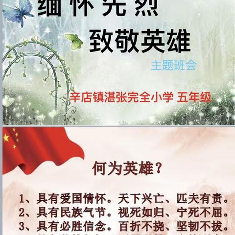 湛张小学五年级举行线上缅怀先烈 致敬英雄——主题班会