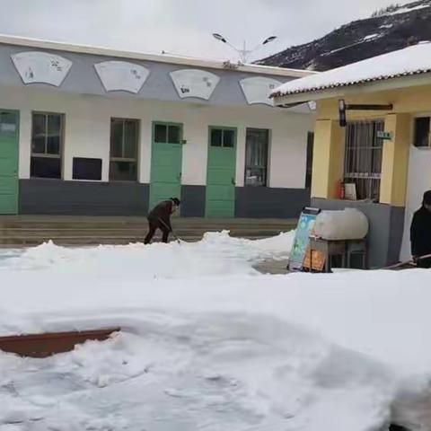 铲雪除冰暖人心  爱满校园润无声——双录小学开展清扫积雪活动