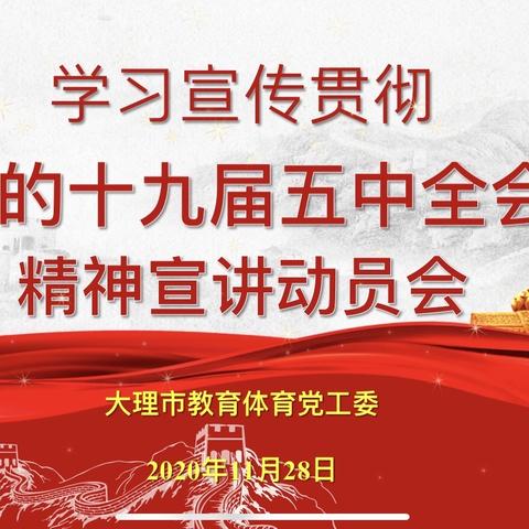 大理市银桥镇教育党总支学习党的十九届五中全会精神宣讲动员会