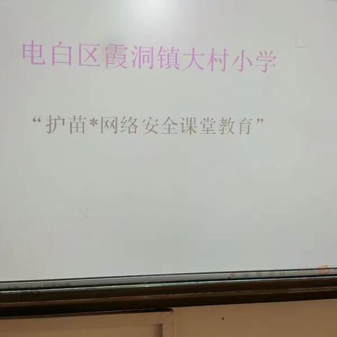 霞洞镇大村小学师生观看学习“护苗·网络安全教育系列”