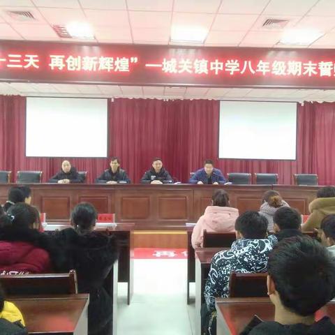 奋战十三天，再创新辉煌――八年级期末誓师大会纪实