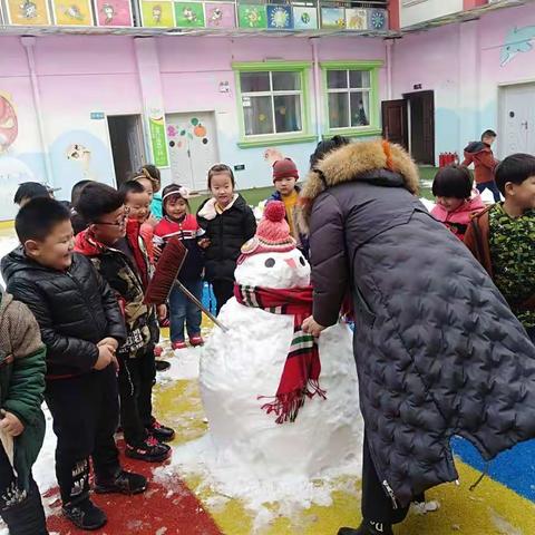 皑皑白雪 全园同乐——孟晏社区德喜幼儿园开展玩雪活动