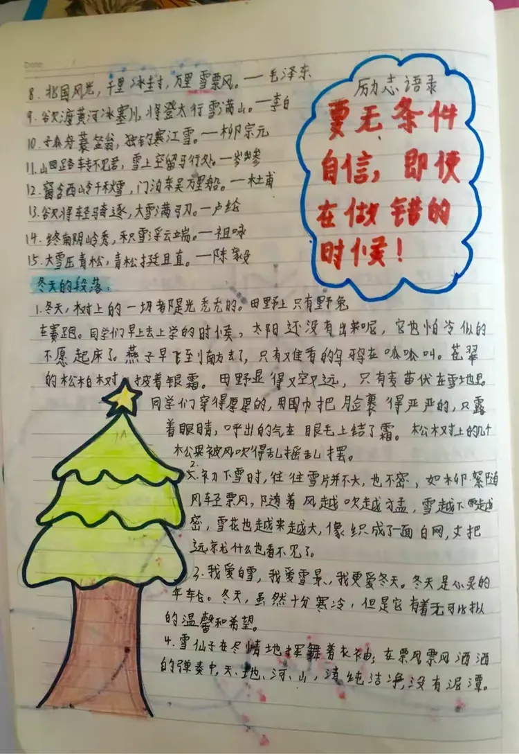 格致中学初一年级201,202班语文积累本展示