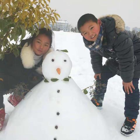 众兴小学三年级堆雪人合集