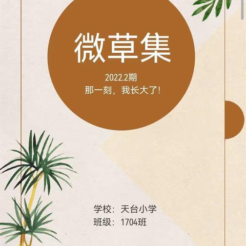 微草集---那一刻，我长大了！（天台小学1704班  2022年第二期）