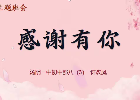 感谢有你——八年级3班主题班会