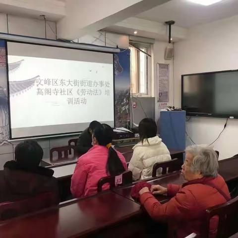 东大街办事处高阁寺社区举办《劳动法》培训活动