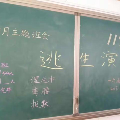 一六班“消防逃生演练”主题班会