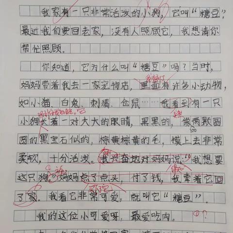 《我的动物朋友》优秀习作草稿
