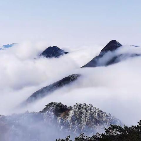 冰雪云海鹰盘山