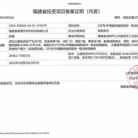 上杭县12月份省级季度新开工项目（材料）