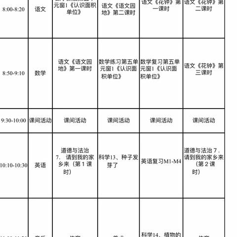 三年级组第九周空中课堂教学纪实