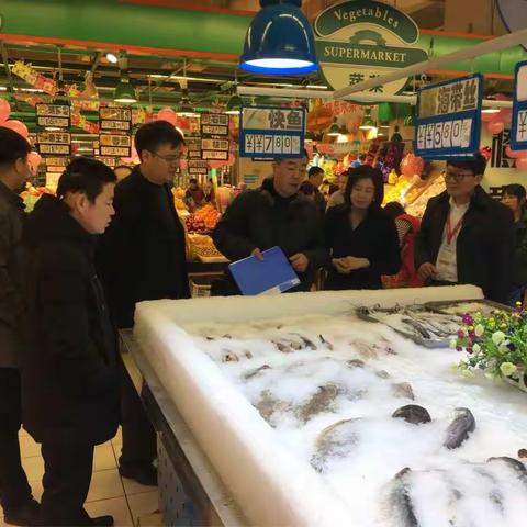 创建"放心肉菜示范超市"专家评审组对滦县东安超市进行现场评审验收