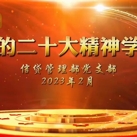 党的二十大精神微讲堂【第十三课】信贷管理部党支部