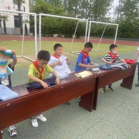 我会叠，我快乐—丁集小学“促双减，叠衣服”活动