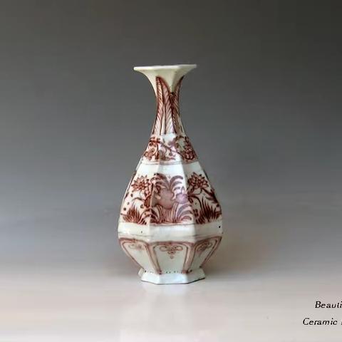 元末釉里红玉壶春