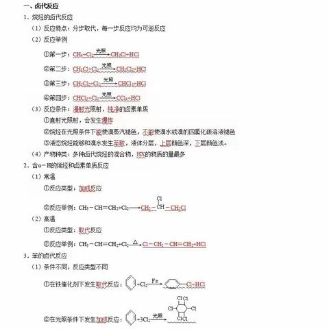 2023高考重要有机化学方程式汇总