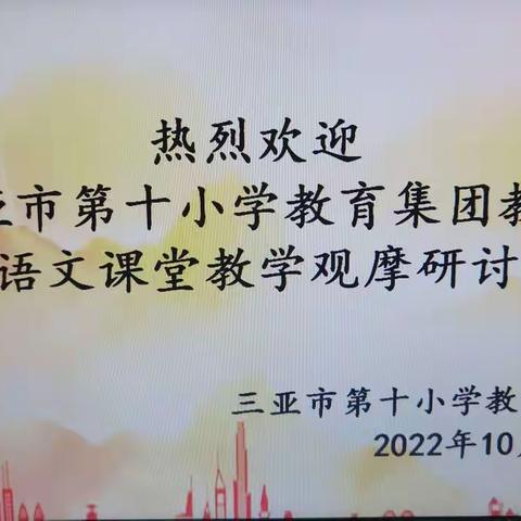 潜心教研凝智慧，踏实教学展风采——三亚市第十小学教育集团语文教研活动