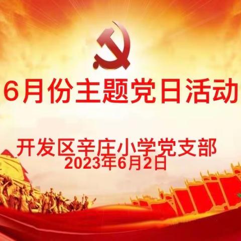 “重温入党誓词，公开承诺践诺”辛庄小学党支部2023年6月主题党日活动