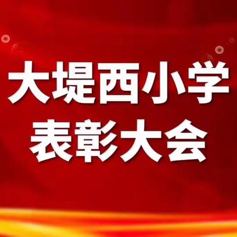 不负韶华 只争朝夕【大堤西小学表彰大会】