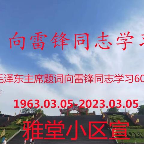 践行向雷锋同志学习日                                               雅堂小区