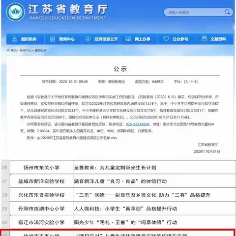 【王杰】青年路小学教育集团王杰小学“江苏省品格提升工程项目立项”