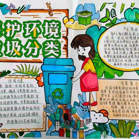 “青春筑梦   海丝畅想”张坂中学第十五届校园科技文化艺术节<垃圾分类我先行>手抄报美术比赛