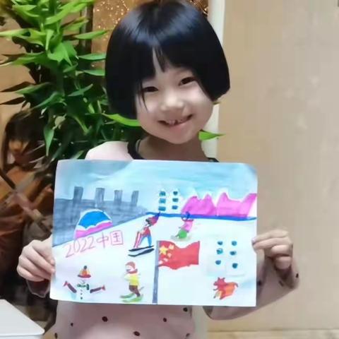 明珠幼儿园中二班《一起向未来，我为冬奥助威》为主题手抄报。