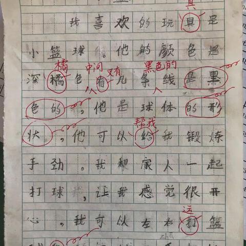 记2021级学生第一次小作文《我喜欢的玩具》