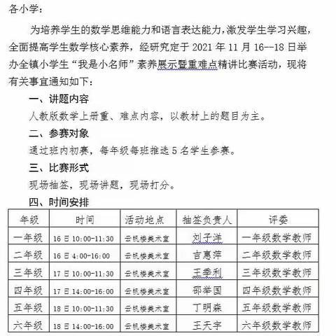 团林中小“我是小名师”数学素养展示