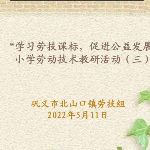 学习劳技课标，促进公益发展——北山口镇劳动与技术线上教研活动(三)