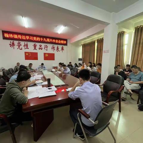 翰林镇传达学习党的十九届六中全会精神