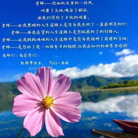 T级265班9月8日感谢师恩，美图美诗