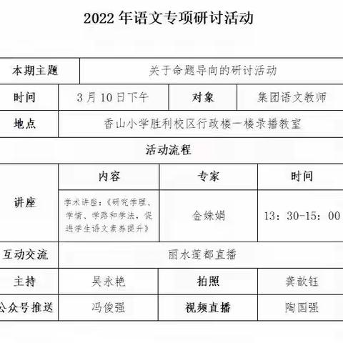 云端携手 共同成长——义乌市香山小学教育集团·莲都小学联合教研活动
