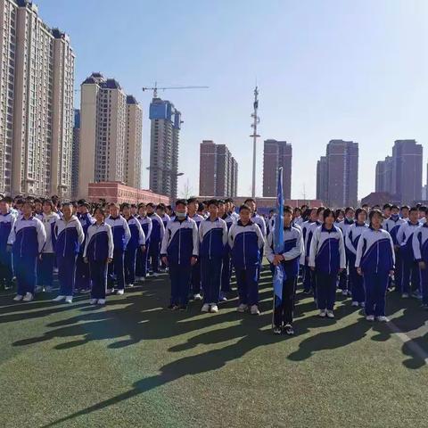 市五中八年级课间操集训暨体育优秀学生表彰大会