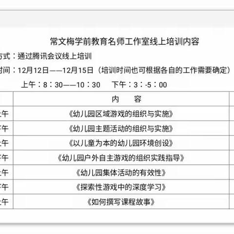 “名师领航促提升，且思且行共芬芳 ” ——常文梅学前教育名师工作室线上培训活动