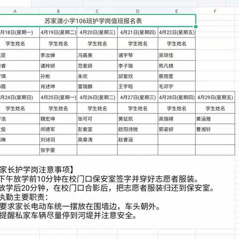 爱心护学岗，暖心伴成长——苏家渡小学106班家长志愿者执勤篇