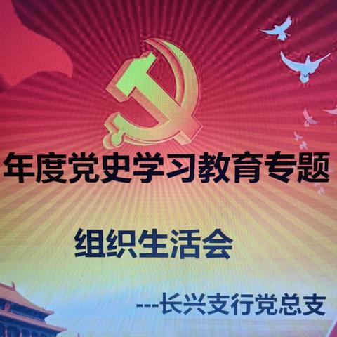 长兴县支行党总支召开2021年度党史学习教育专题组织生活会