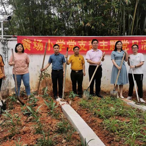 黄场小学党支部开展迎“五一”义务劳动主题活动