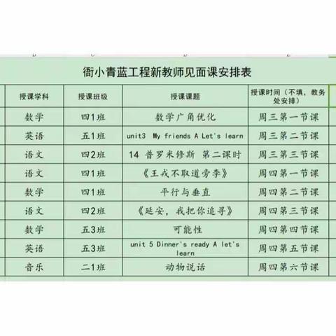 新人新标新课堂 亮相亮课亮风采——暨衙前中心小学新教师见面课活动