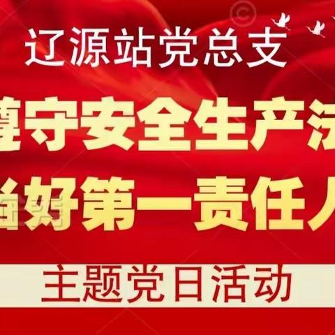 辽源站党总支“遵守安全法做好第一责任人”主题党日活动