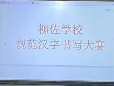 柳佐学校规范汉字书写大赛