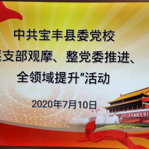 中共宝丰县委党校党总支开展“逐支部观摩、整党委推进、全领域提升”活动