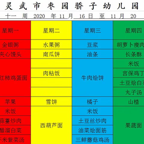 枣园骄子幼儿园第十一周美食与你分享