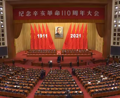 大湖中心小学党支部组织党员观看纪念辛亥革命110周年大会