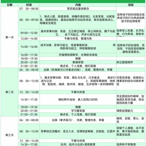 平遥战火五天四夜军事体验训练计划