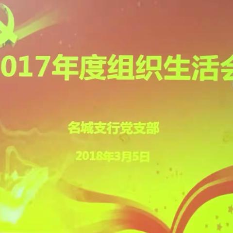 湖南省分行名城支行党支部召开2017年度组织生活会